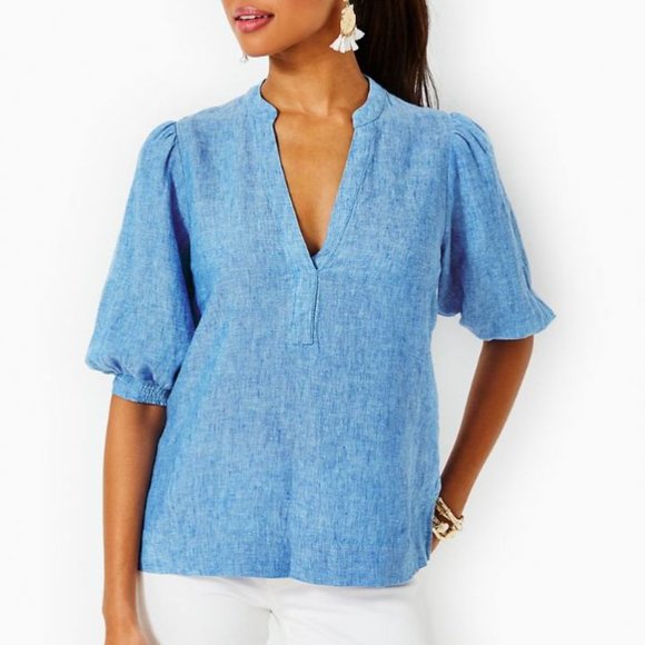 DERI LINEN PALAZZO, BECKON BLUE X SEA SALT BLUE main image 1
